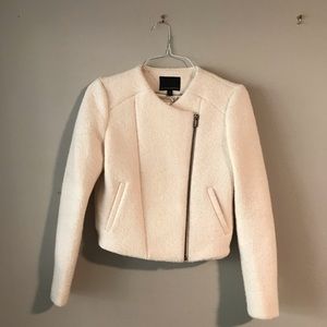 Banana Republic White Wool Moto Jacket